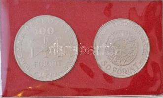 1972. 50Ft Ag + 100Ft Ag "Szent István" pár, zöld, MNB dísztokban T:PP / 
Hungary 1972. 5...
