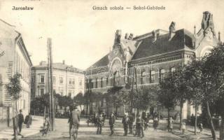 Jaroslaw, Jaruslau; Gmach Sokola / Sokol Gebäude / Sokol school building, bicycles