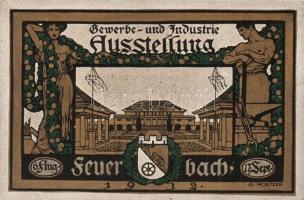 1912 Feuerbach (Stuttgart), Gewerbe- und Industrie Ausstellung / Commercial and industrial exhibition. Art Nouveau advertisement postcard, 5 Ga. s: G. Hoetzer