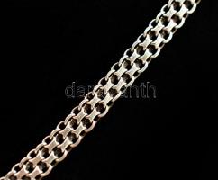 Ezüst(Ag) kétsoros nyaklánc, jelzett, h: 56,5 cm, nettó: 12,4 g