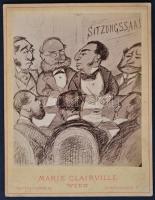 cca 1880-1900 Bécs, Gúnyrajzok fotómásolatai, Marie Clairville műterméből, 5 db, 16×12 cm / caricatu...