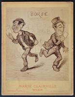 cca 1880-1900 Bécs, Gúnyrajzok fotómásolatai, Marie Clairville műterméből, 5 db, 16×12 cm / caricatu...