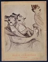 cca 1880-1900 Bécs, Gúnyrajzok fotómásolatai, Marie Clairville műterméből, 5 db, 16×12 cm / caricatu...