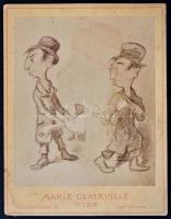 cca 1880-1900 Bécs, Gúnyrajzok fotómásolatai, Marie Clairville műterméből, 5 db, 16×12 cm / caricatu...