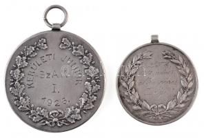 1912. Tenisz díjérem, jelzett Ag, hátoldalon gravírozva "L.L.T.E. 1912. JÚLIUS 31. NŐI PÁROS II...