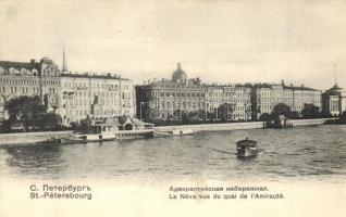 Saint Petersburg, St Petersbourg; La Néva vue du quai de lAmirauté / Neva River, dock of the Admiralty