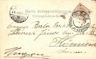 1900 Kraków, Krakau, Krakkó; Wawel, Adam Mickiewicz. Wyadawn Salon Mal. Polsk. Floral