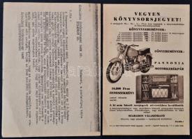 cca 1930 4 db színes reklám nyomtatvány. Kályha árjegyzék, könyvsorsjegy