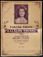 cca 1943 A Halálos tavasz c. film zenéjének kottája Karády Katalinnal a címlapon