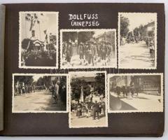 cca 1934 Ausztria 110 fényképet tartalmazó album. Vasőtállomások, ünnepségek, városképek. / Austria ...