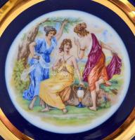 Karsbadi porcelán. Kobalt és aranyfestett mintás dísztányér. Új állapotban, eredeti dobozában / Chin...