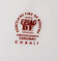 Karsbadi porcelán. Kobalt és aranyfestett mintás dísztányér. Új állapotban, eredeti dobozában / Chin...