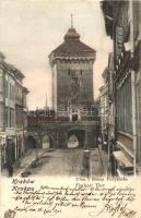 Kraków, Krakau, Krakkó; Ulica i Brama Floryanska  / Florianer Thor / gate