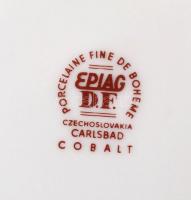 Karsbadi porcelán. Kobalt és aranyfestett mintás dísztányér. Új állapotban, eredeti dobozában / Chin...