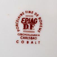 Karsbadi porcelán. Kobalt és aranyfestett mintás dísztányér. Új állapotban, eredeti dobozában / Chin...