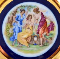 Karsbadi porcelán. Kobalt és aranyfestett mintás dísztányér. Új állapotban, eredeti dobozában / Chin...