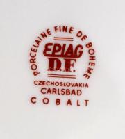 Karsbadi porcelán. Kobalt és aranyfestett mintás dísztányér. Új állapotban, eredeti dobozában / Chin...