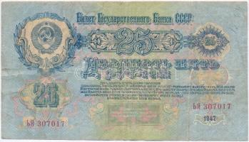 Szovjetunió 1947. 25R T:III,III- Soviet Union 1947. 25 Rubles C:F,VG