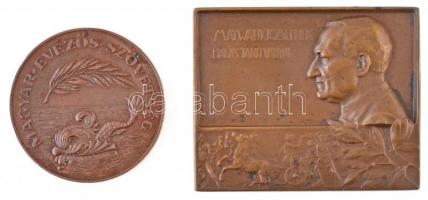 Gara Arnold? (1882-1929) 1927. "1892-1927 Jubiláris XXX. Nemzetközi Nagy Regatta Emlékére / Magyar Evezős Szövetség" Br emlékérem (28,06g/40mm)  + Yrjö Liipola (1881-1971) 1910. "Maywald Józsefnek hálás tanítványai" Br plakett (77,35g/59x48mm) T:2 ph. /  Hungary 1927. "1892-1927 Jubiláris XXX. Nemzetközi Nagy Regatta Emlékére / Magyar Evezős Szövetség (In memory of the 30th International Regatta)" Br commemorative medal. Sign.: Arnold Gara? (28,06g/40mm) + 1910. "To József Maywald from his grateful students" Br plaque. Sign.: Yrjö Liipola (77,35g/59x48mm) C:XF edge error