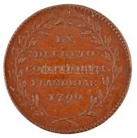 1790. "Brabant függetlenségének elnyerésére kiadott emlékérem" Br emlékérem (11,6g/32mm) T...