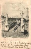 1900 Kraków, Krakau, Krakkó; Podkop przy dworcu Kolejowym projektowal Talowski / Passage beim Bahnhof / staircase to the railway station