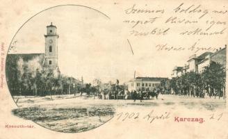 1902 Karcag, Kossuth tér, Református templom. Sződi S. kiadása (EK)