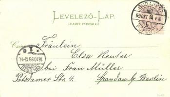 1899 Budapest, Népszínház, MÁV Nyugdíjintézeti palota, Drechsler vendéglő és kávéház, étterem. F. Sc...