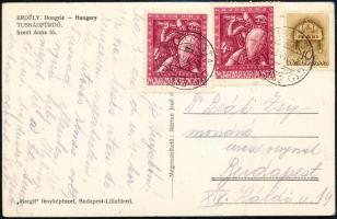 1943 Képeslap M.KIR. POSTA 353 kisegítő bélyegzéssel / Postcard with auxiliary postmark