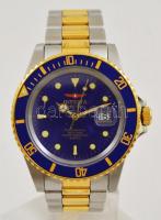 Invicta svájci quartz búváróra 600m, dátumos, jelzett, elemmel, működő, szép állapotban, fém szíjjal