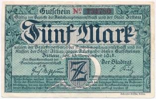 Németország / Weimari Köztársaság / Zittau 1918. 5M szükségpénz T:III Germany / Weimar Republic / Zittau 1918. 5 Mark necessity note C:F