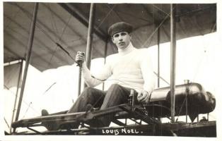 Louis Noël in his aircraft. French aviator and military pilot
