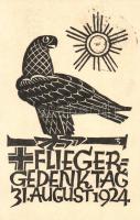 1924 Flieger-Gedenktag. Gedenkpostkarte zum 2. Allgemeinen Deutschen Fliegergedenktag / Memorial postcard for the 2nd General German Aviator Commemoration Day. 5Ga. + Fliegerlager Wasserkluppe b. Gersfeld