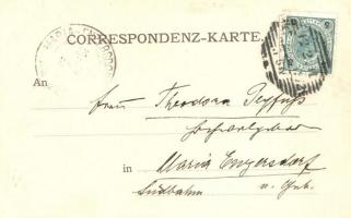 1901 Costumefest der Kunstgewerbeschule / Marietta Peyfuss művészlapja és saját kezű levele (Wiener ...