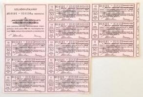 Budapest 1937. "Mercur Váltóüzleti Részvénytársaság" 50 részvénye egyben, összesen 1000P-r...