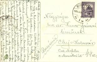 1926 Üdvözlet a Krampusztól! / Krampus greeting art postcard with pitchfork. litho