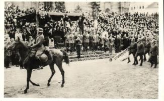 1940 Kolozsvár, Cluj; bevonulás, Horthy Miklós, Purgly Magdolna / entry of the Hungarian troops, "Kolozsvár visszatért" So. Stpl.