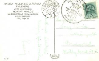 1940 Kolozsvár, Cluj; bevonulás, Horthy Miklós, Purgly Magdolna / entry of the Hungarian troops, &qu...