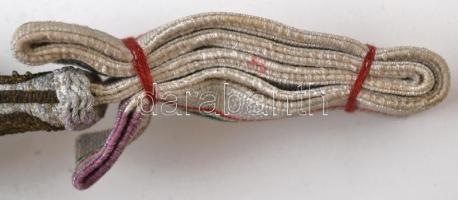 cca 1935 Ezüst - nemzeti színű kardbojt, használatlan