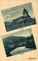 1944 Kőrösmező, Jaszinya, Jasina, Yasinia; Fatemplom, Tisza híd / wooden church, Tisza river bridge (EK)