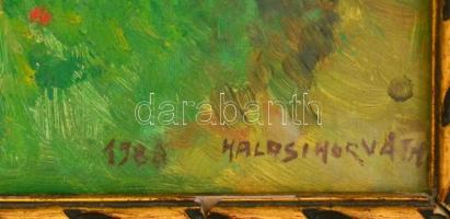 Halasi Horváth István (1904-1994): Erdő mellett. Olaj, farost, jelzett, üvegezett keretben, 50×35 cm