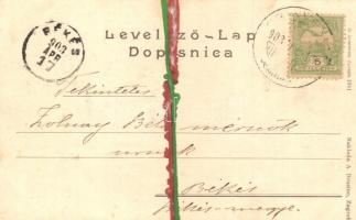 1903 Zágráb, Agram, Zagreb; Trg Franje Josipa / Franz Josefs Platz / Ferenc József tér. A. Brusine k...