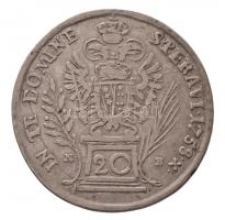 1758N-B 20kr Ag "Lotharingiai Ferenc" (6,45g) T:2- / 
Hungary 1758N-B 20 Kreuzer Ag "...