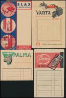 9 db számolócédula, reklámokkal, jó állapotban, benne lithografáltak és jobbak, Romatour, HÉV, Varta