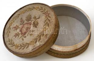 cca 1910 Szövettel bevont Kugler Gerbaud papír bonbonos doboz, d: 10,5 cm