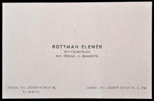cca 1925 Csánk Rottman Elemér (1897-1969) építész kipája, névjegykártyájával