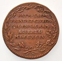 Osztrák Németalföld 1794. "Brabant hódolata II. Ferenc császárnak" Br zseton (3,57g/22mm) ...