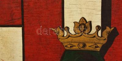 cca 1918 Falemezre festett nemzeti címer, 72×52 cm