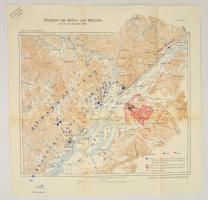 1904 Az Orosz-Japán háború térképe. kuk. Militargeographischen Institut. / Map of the Russian-Japanese war. 40x38 cm