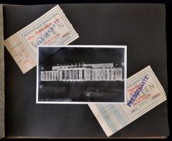 1936 A berlini olimpia relikviáiból összeállított album, az olimpiára kiadott képeslapokkal, térképe...