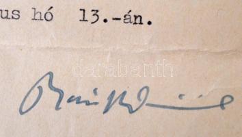 1942 Budapest, földbirtokrendezési mérnöki kinevezés Kolmóssy László mérnök részére, Bánffy Dániel (...